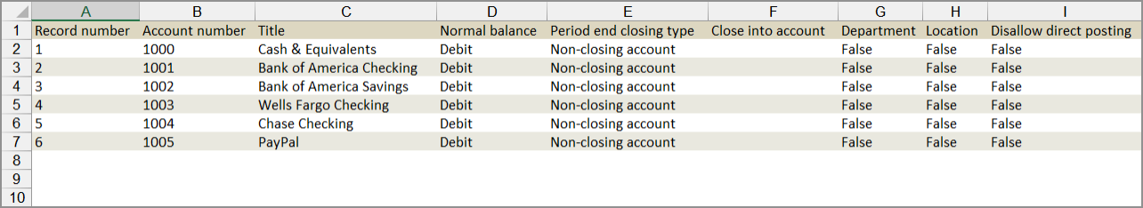 Image of an excel file as described in the text.